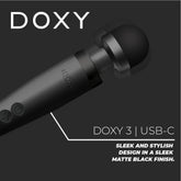 Doxy Wand 3 Black USB Powered - Adult Planet - Online Sex Toys Shop UK